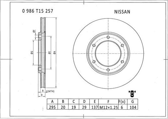 BOSCH 0 986 T15 257 - Kočioni disk www.molydon.hr