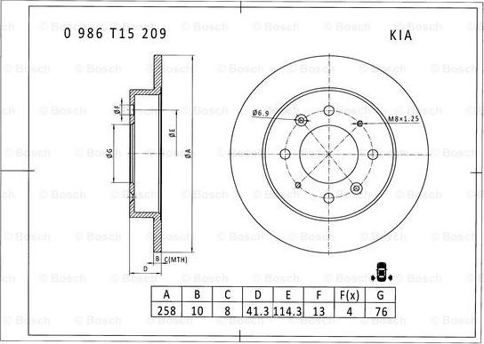 BOSCH 0 986 T15 209 - Kočioni disk www.molydon.hr