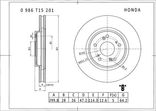 BOSCH 0 986 T15 201 - Kočioni disk www.molydon.hr