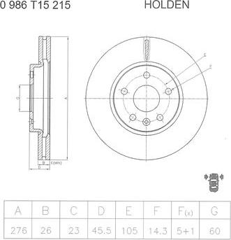 BOSCH 0 986 T15 215 - Kočioni disk www.molydon.hr