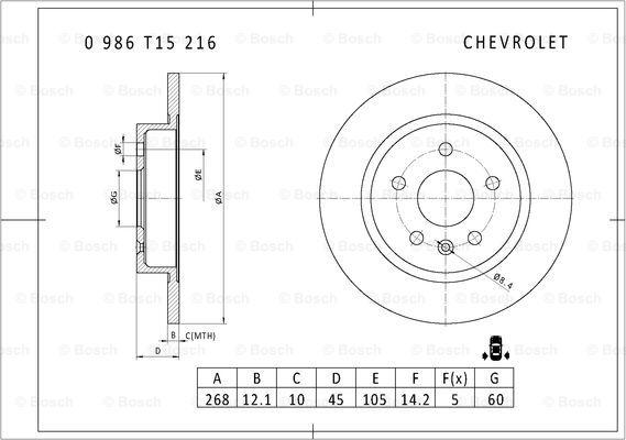 BOSCH 0 986 T15 216 - Kočioni disk www.molydon.hr