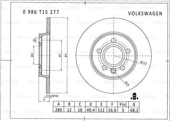 BOSCH 0 986 T15 277 - Kočioni disk www.molydon.hr