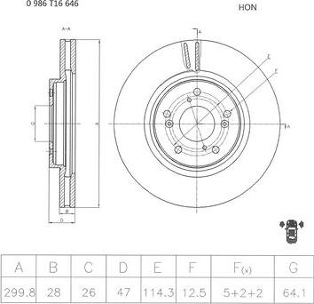 BOSCH 0 986 T16 646 - Kočioni disk www.molydon.hr