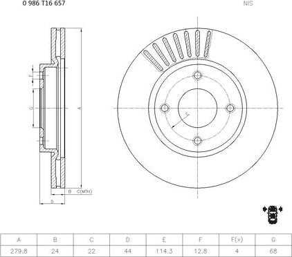 BOSCH 0 986 T16 657 - Kočioni disk www.molydon.hr