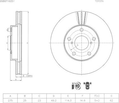 BOSCH 0 986 T16 051 - Kočioni disk www.molydon.hr