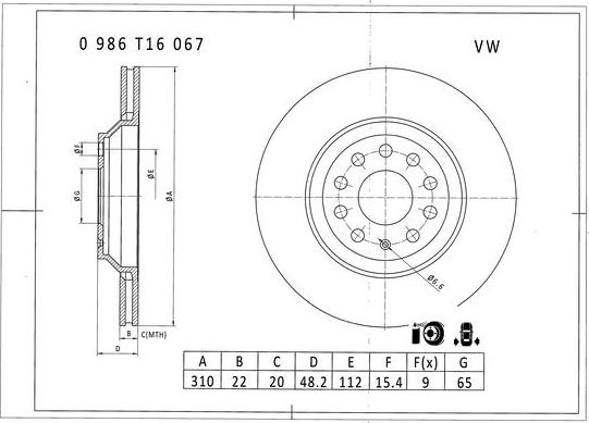 BOSCH 0 986 T16 067 - Kočioni disk www.molydon.hr