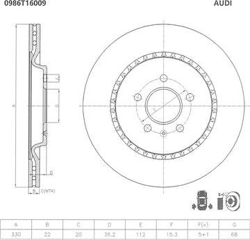 BOSCH 0 986 T16 009 - Kočioni disk www.molydon.hr