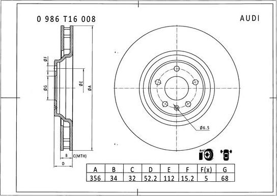 BOSCH 0 986 T16 008 - Kočioni disk www.molydon.hr