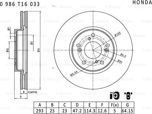 BOSCH 0 986 T16 033 - Kočioni disk www.molydon.hr