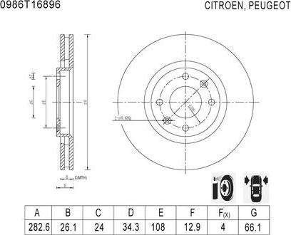 BOSCH 0 986 T16 896 - Kočioni disk www.molydon.hr