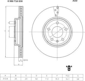 BOSCH 0 986 T16 830 - Kočioni disk www.molydon.hr