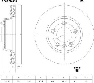 BOSCH 0 986 T16 759 - Kočioni disk www.molydon.hr