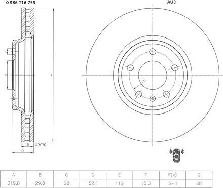 BOSCH 0 986 T16 755 - Kočioni disk www.molydon.hr