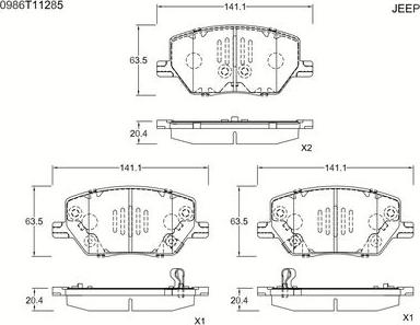 BOSCH 0 986 T11 285 - Komplet Pločica, disk-kočnica www.molydon.hr