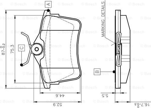 BOSCH 0 986 TB3 091 - Komplet Pločica, disk-kočnica www.molydon.hr