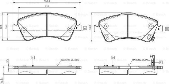 BOSCH 0 986 TB3 146 - Komplet Pločica, disk-kočnica www.molydon.hr