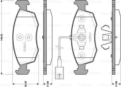 BOSCH 0 986 TB3 143 - Komplet Pločica, disk-kočnica www.molydon.hr