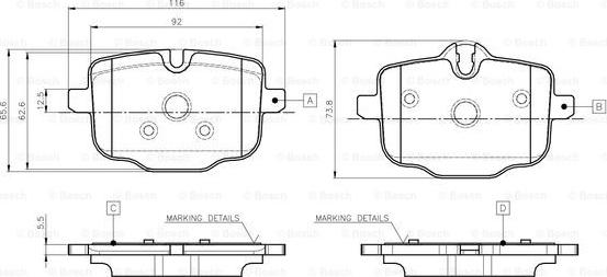 BOSCH 0 986 TB3 135 - Komplet Pločica, disk-kočnica www.molydon.hr