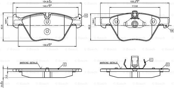 BOSCH 0 986 TB3 136 - Komplet Pločica, disk-kočnica www.molydon.hr