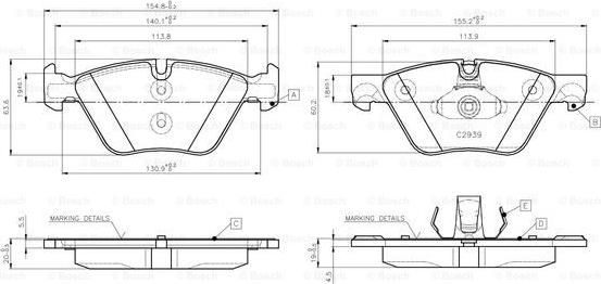 BOSCH 0 986 TB3 138 - Komplet Pločica, disk-kočnica www.molydon.hr