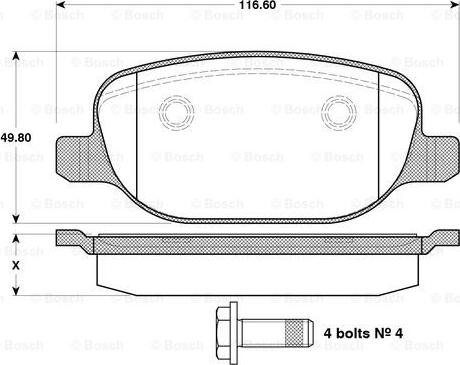 BOSCH 0 986 TB3 122 - Komplet Pločica, disk-kočnica www.molydon.hr