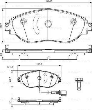 BOSCH 0 986 TB3 175 - Komplet Pločica, disk-kočnica www.molydon.hr