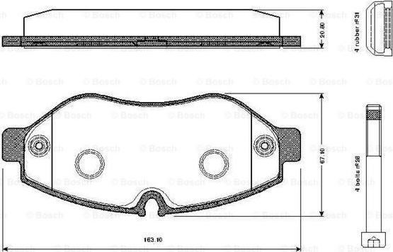 BOSCH 0 986 TB2 948 - Komplet Pločica, disk-kočnica www.molydon.hr