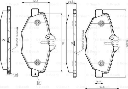 BOSCH 0 986 TB2 450 - Komplet Pločica, disk-kočnica www.molydon.hr