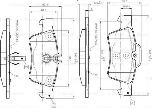 BOSCH 0 986 TB2 451 - Komplet Pločica, disk-kočnica www.molydon.hr