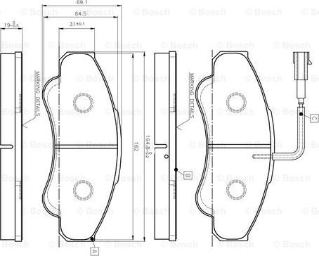 BOSCH 0 986 TB2 431 - Komplet Pločica, disk-kočnica www.molydon.hr