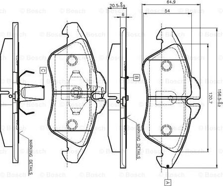 BOSCH 0 986 TB2 030 - Komplet Pločica, disk-kočnica www.molydon.hr