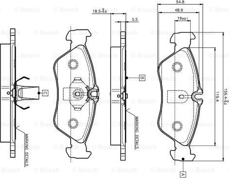 BOSCH 0 986 TB2 032 - Komplet Pločica, disk-kočnica www.molydon.hr