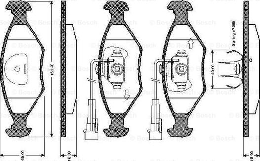 BOSCH 0 986 TB2 157 - Komplet Pločica, disk-kočnica www.molydon.hr