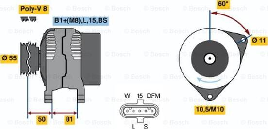 BOSCH 0 124 655 005 - Alternator www.molydon.hr