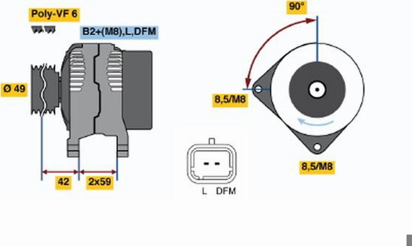 BOSCH 0 124 525 047 - Alternator www.molydon.hr