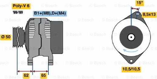 BOSCH 0 124 525 167 - Alternator www.molydon.hr