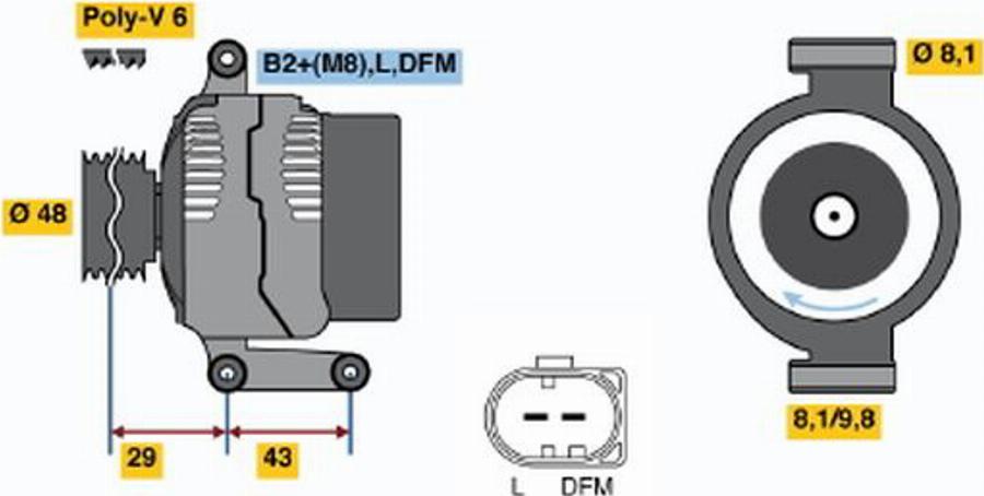 BOSCH 0 124 325 108 - Alternator www.molydon.hr