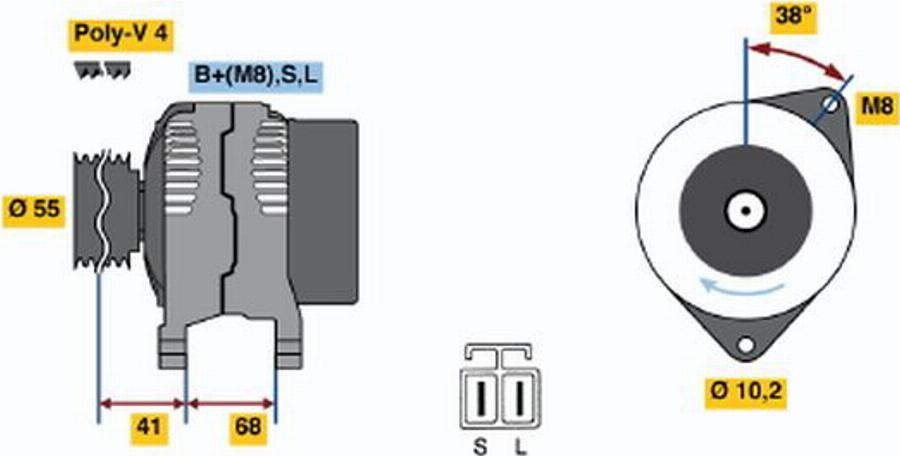 BOSCH 0123315008 - Ispravljac, alternator www.molydon.hr