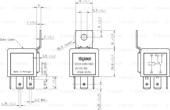 BOSCH 0 332 204 001 - Relej, komandni Uređaj-upravljanje motorom www.molydon.hr