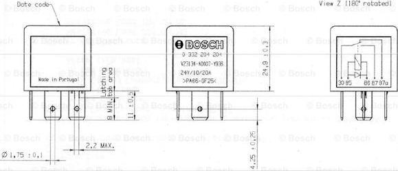 BOSCH 0 332 204 204 - Relej, glavna struja www.molydon.hr