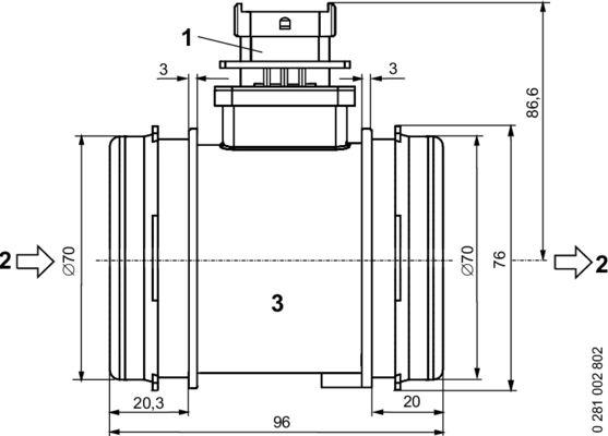 BOSCH 0 281 002 802 - Mjerač zapremine zraka www.molydon.hr