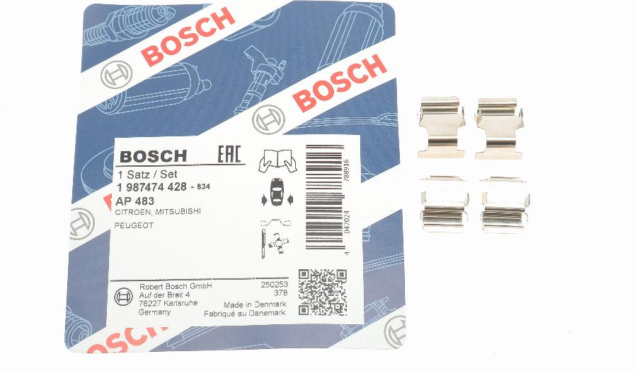 BOSCH 1 987 474 428 - Komplet pribora, Pločica disk kočnice www.molydon.hr