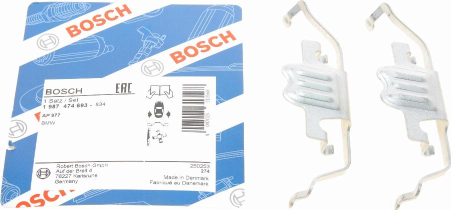 BOSCH 1 987 474 693 - Komplet pribora, Pločica disk kočnice www.molydon.hr