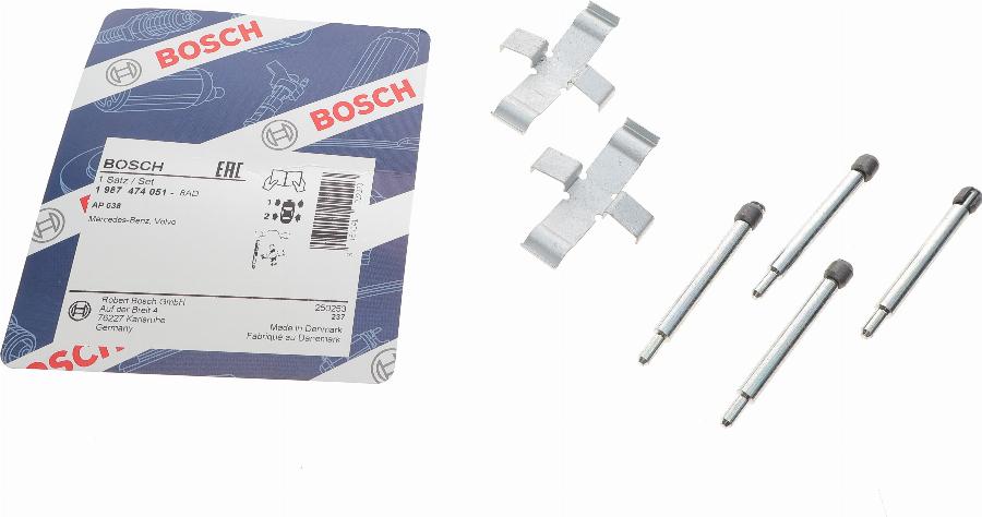 BOSCH 1 987 474 051 - Komplet pribora, Pločica disk kočnice www.molydon.hr