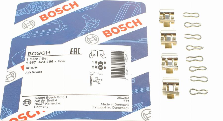 BOSCH 1 987 474 106 - Komplet pribora, Pločica disk kočnice www.molydon.hr