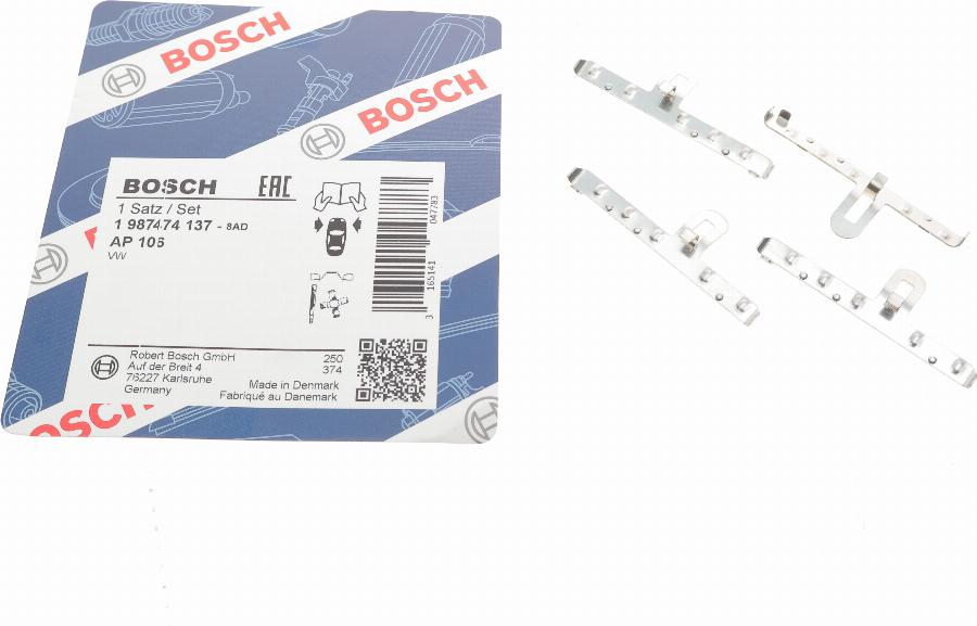 BOSCH 1 987 474 137 - Komplet pribora, Pločica disk kočnice www.molydon.hr