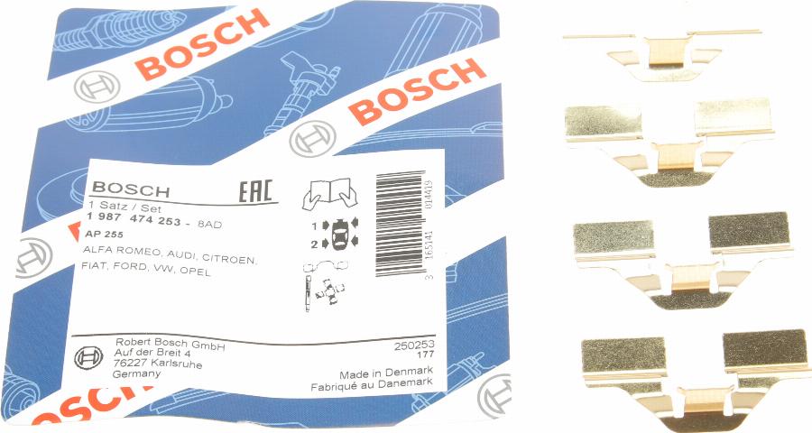 BOSCH 1 987 474 253 - Komplet pribora, Pločica disk kočnice www.molydon.hr