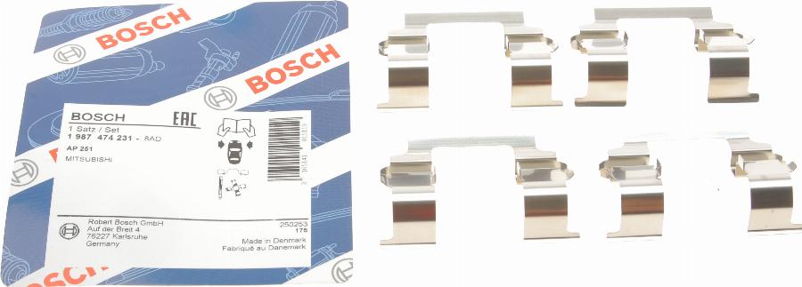 BOSCH 1 987 474 231 - Komplet pribora, Pločica disk kočnice www.molydon.hr