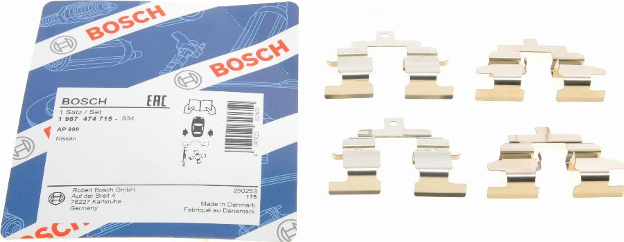 BOSCH 1 987 474 715 - Komplet pribora, Pločica disk kočnice www.molydon.hr