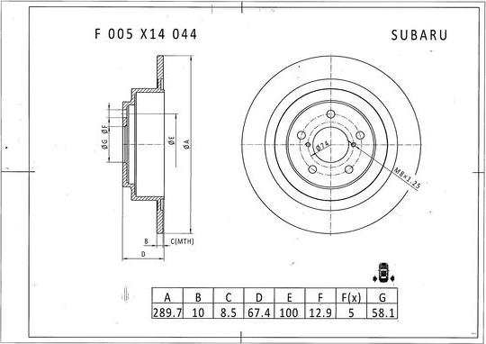 BOSCH F 005 X14 044 - Kočioni disk www.molydon.hr